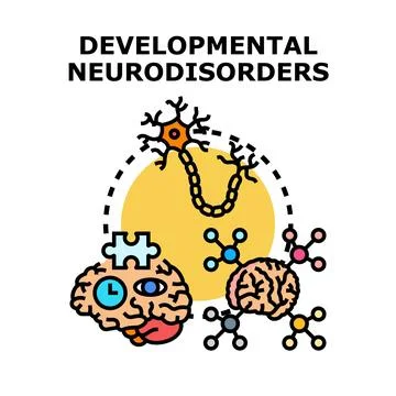 Developmental neurodisorders concept representing brain health challenges Stock Illustration