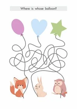 Developmental tasks for children 4-5 years old Instant download, printable, A Stock Illustration