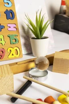 Developmental toys that promote cognitive learning 스톡 사진