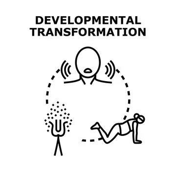 Developmental transformation process illustrating growth and progress Illustrazione stock