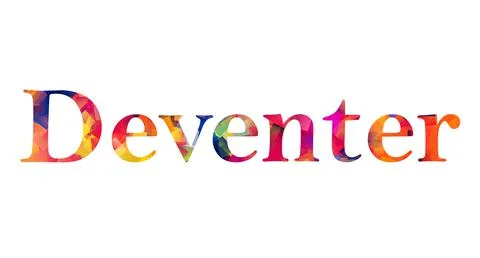 Deventer text image stock design in colorful style letters Stock Illustration