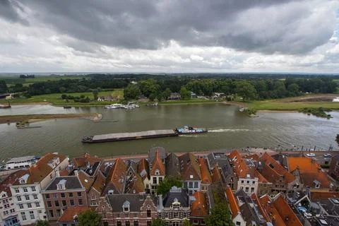 Deventer under a shower of hail Stock Photos