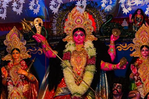 Devi durga godess idol in durga puja festival Fotos de archivo