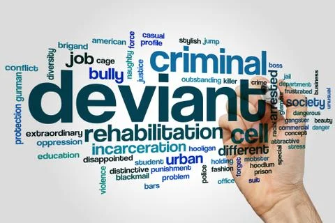 Deviant word cloud concept on grey background Stock Photos