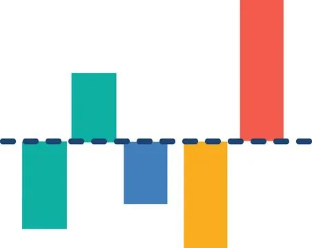 Deviation bar chart with positive negative values Stock Illustration