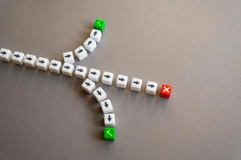 Deviations from the path lead to success. Acceptable conditions to complete,  스톡 사진