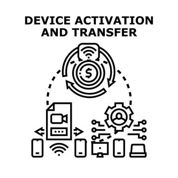 Device activation and data transfer concept Stock Illustration