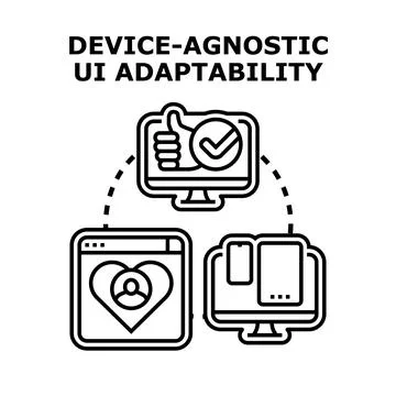 Device agnostic ui adaptability across multiple screens Stock Illustration