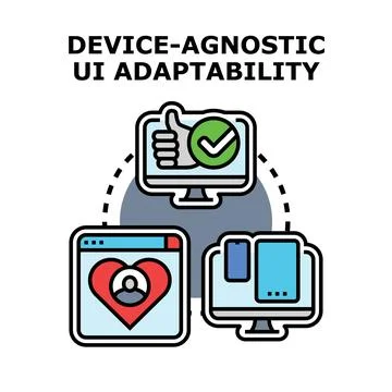 Device agnostic ui adaptability across multiple screens Stock Illustration