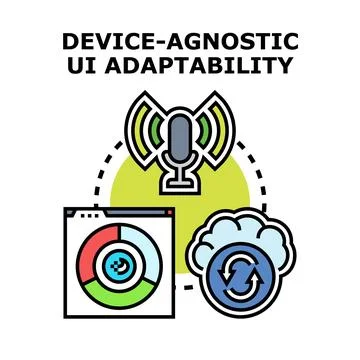 Device agnostic ui adaptability concept vector Stock Illustration