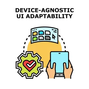 Device agnostic user interface adaptability concept development Illustrazione stock