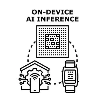 On device ai inference chip computing technology Stockillustratie