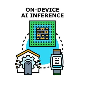 On device ai inference chip computing technology Stock-Illustration
