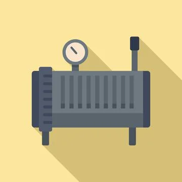 Device air compressor icon, flat style イラスト素材