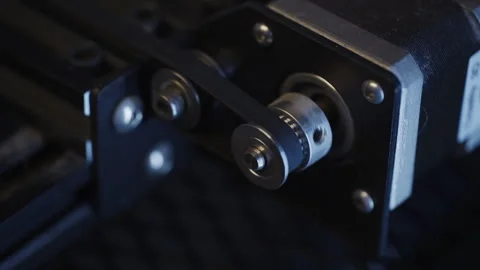 Device and Mechanical Rotating Metal of 3d printer Stock Footage 262508588