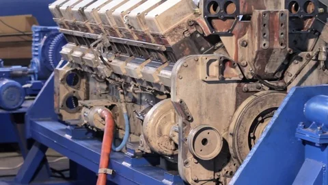 Device for assembly of engines. Device for disassembly of engines. Stand for Stock-Footage 78255202