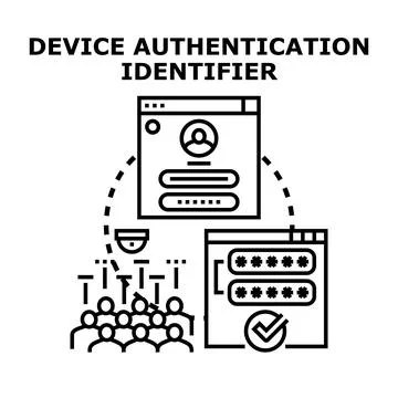 Device authentication identifier concept for secure access 스톡 일러스트