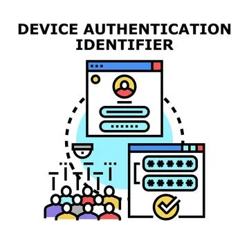 Device authentication identifier concept for secure access Stock Illustration