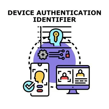 Device authentication identifier concept for secure access Illustrazione stock