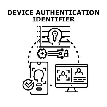 Device authentication identifier concept for secure access Stock Illustration