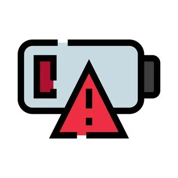 Device battery running low warning alert symbol Illustrazione stock