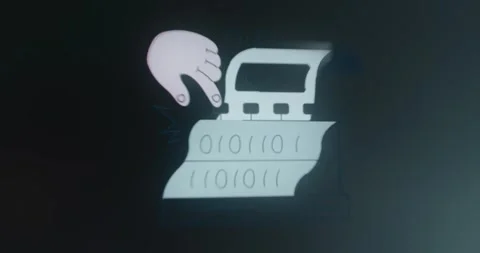 Device with a binary code output Stock Footage 313494067