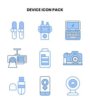 Device Blue Scalable Icons Pack 스톡 일러스트