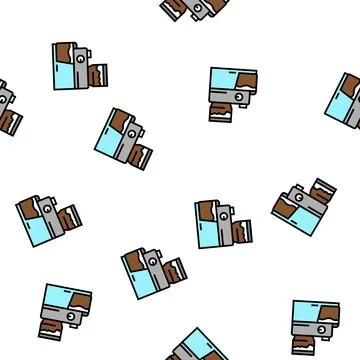 Device for brewing coffee vector seamless pattern Stock Illustration