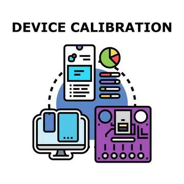 Device calibration process for digital technology accuracy Illustrazione stock