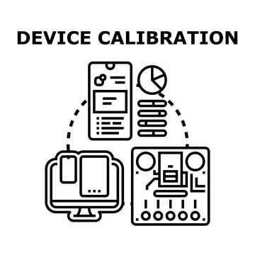 Device calibration process for digital technology accuracy Stock Illustration
