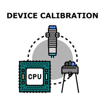 Device calibration process optimizing electronic equipment performance Stockillustratie