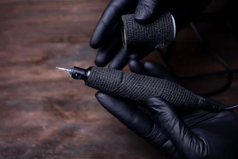 The device with cartridges for permanent makeup Stock Photos