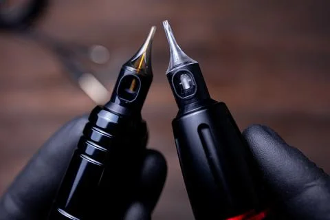 The device with cartridges for permanent makeup Stock Photos