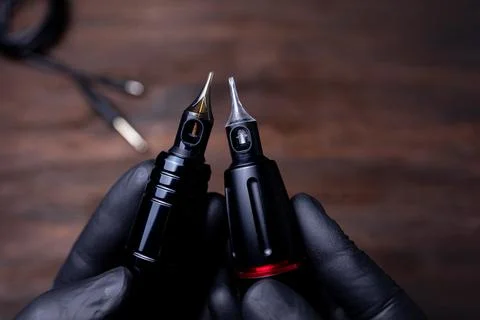 The device with cartridges for permanent makeup Stock Photos