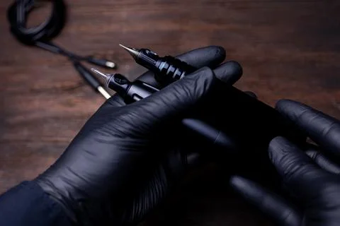 The device with cartridges for permanent makeup Stock Photos