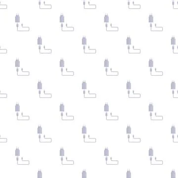 Device charger and cable power adapter seamless pattern Stock Illustration
