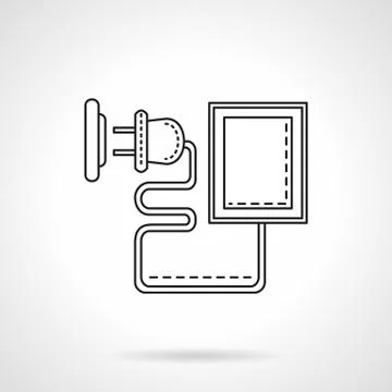 Device charger flat line vector icon Illustrazione stock