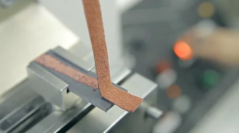 A device for checking the quality of fabric or leather Stock Footage 63012555