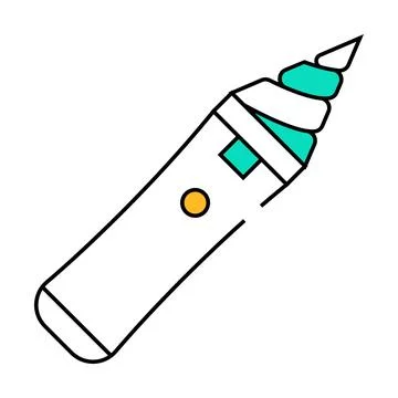Device for cleaning ears icon color illustration Illustrazione stock