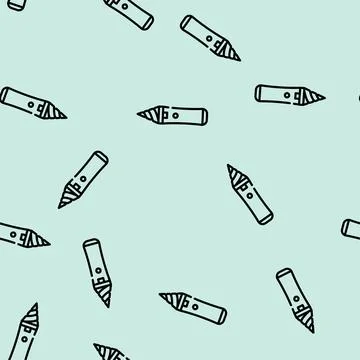 Device for cleaning ears line vector seamless pattern Illustrazione stock