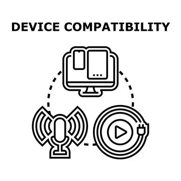 Device compatibility concept connecting multiple digital electronics Stock Illustration