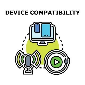 Device compatibility concept connecting multiple digital electronics Stock Illustration