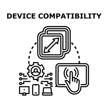 Device compatibility concept illustrating cross platform software development 스톡 일러스트