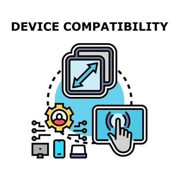 Device compatibility concept illustrating cross platform software development Stock Illustration