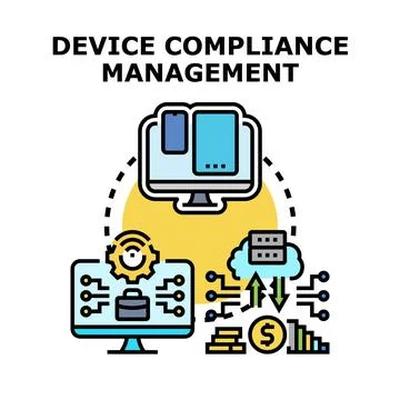 Device compliance management ensuring enterprise security and business oper.. Stock Illustration