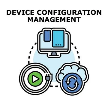 Device configuration management integrating setup and cloud data Stock Illustration