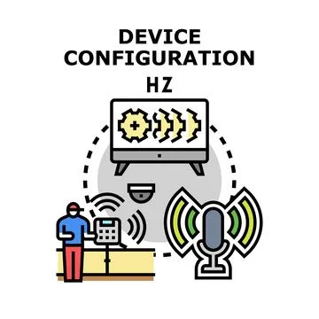 Device configuration setting up wireless audio and video systems Stock Illustration