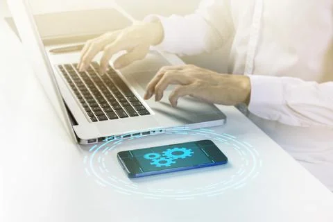 Device connection functionality for efficient system fixes.,Fix and manage sy Stock Photos
