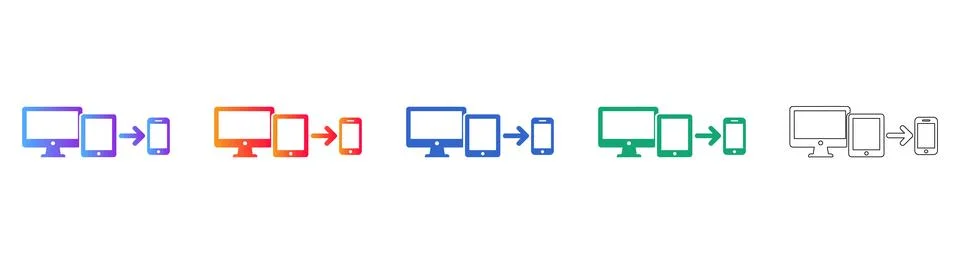 Device Connectivity Workflow Icons Stock Illustration