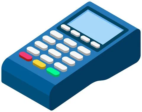 Device for contactless payment with buttons. Pos terminal, NFC technology, pay Stock Illustration